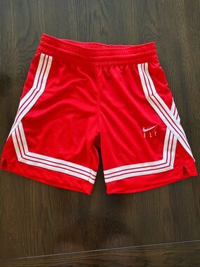 Nike Fly Youth Medium Red Athletic Basketball Shorts